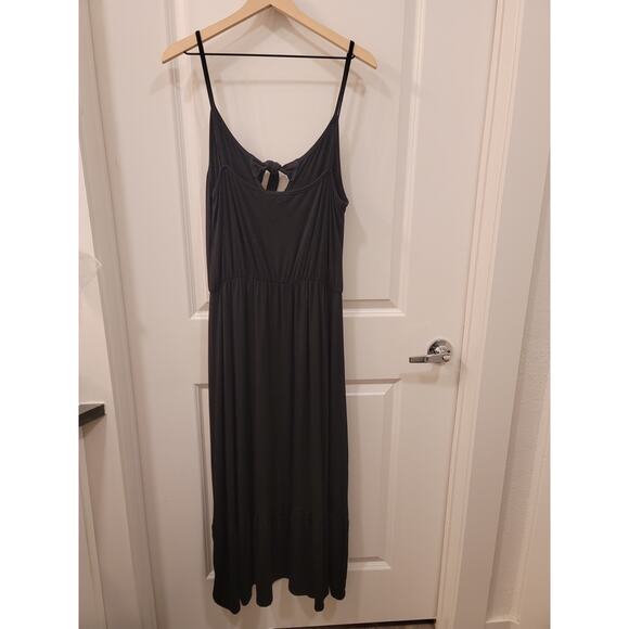 Loveappella Black Maxi Dress with tie front - Picture 3 of 9